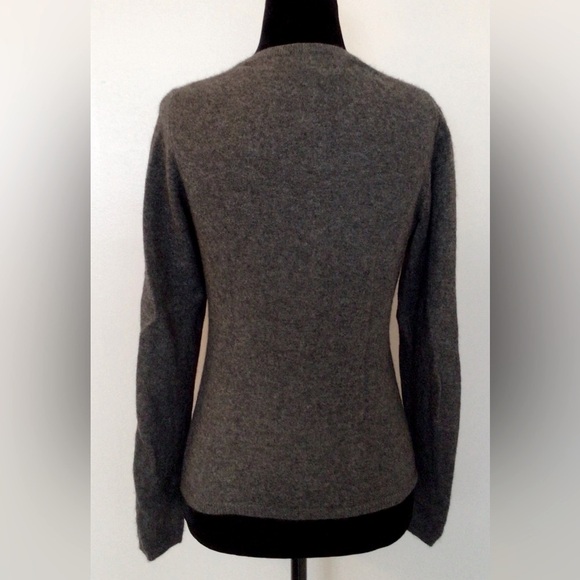 PURE CASHMERE Charcoal Grey 100% Cashmere Crew Neck Sweater - Small - Picture 2 of 3